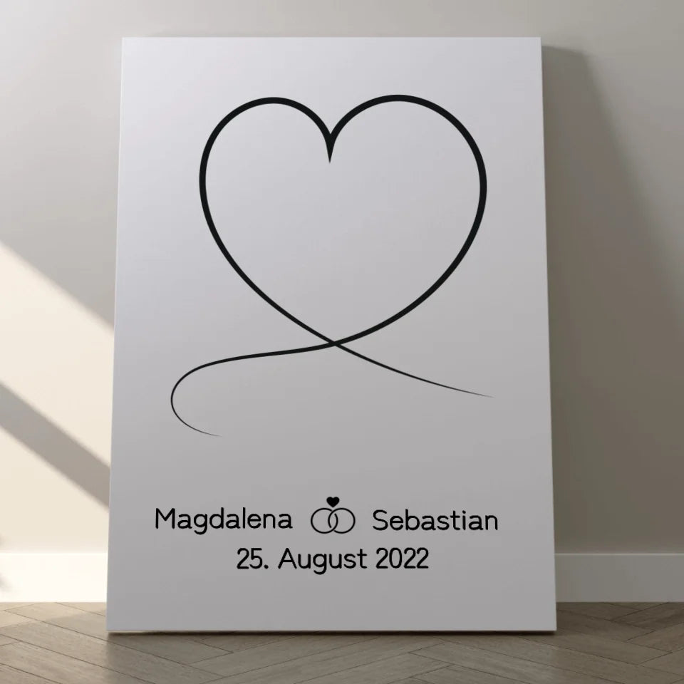 Herz Leinwand - für die Hochzeit