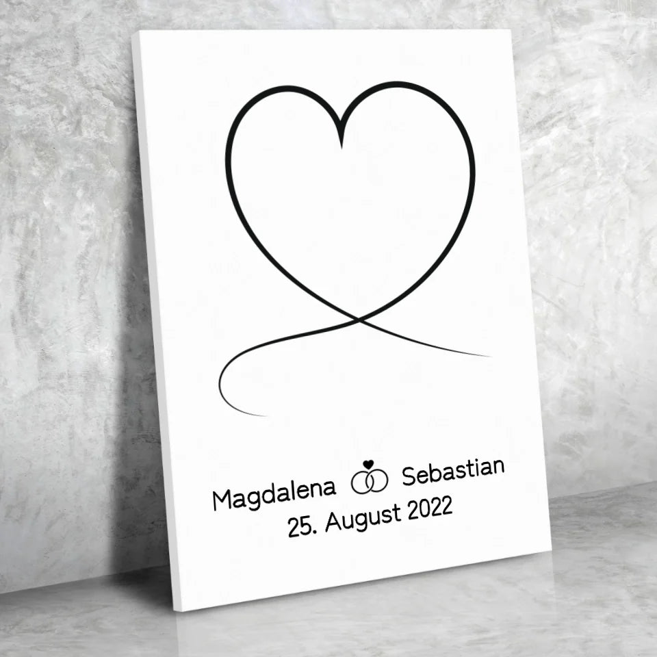 Herz Leinwand - für die Hochzeit