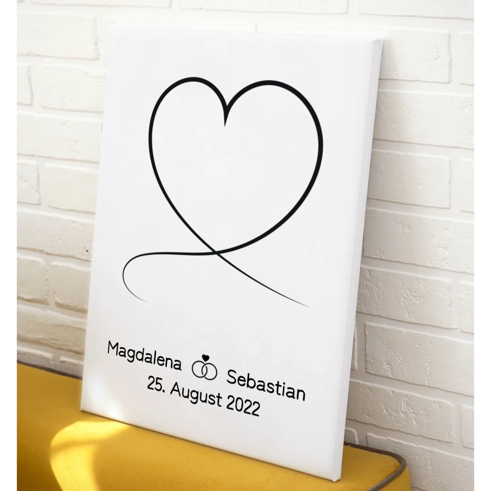 Herz Leinwand - für die Hochzeit