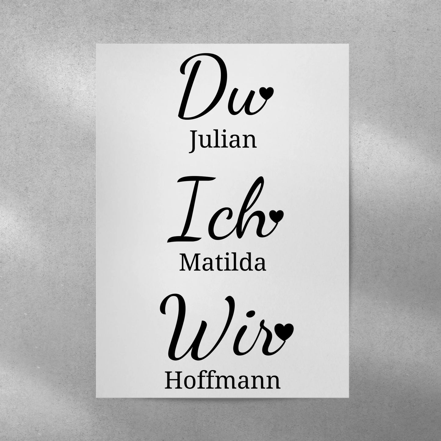 Du. Ich. Wir. Poster - für die Hochzeit