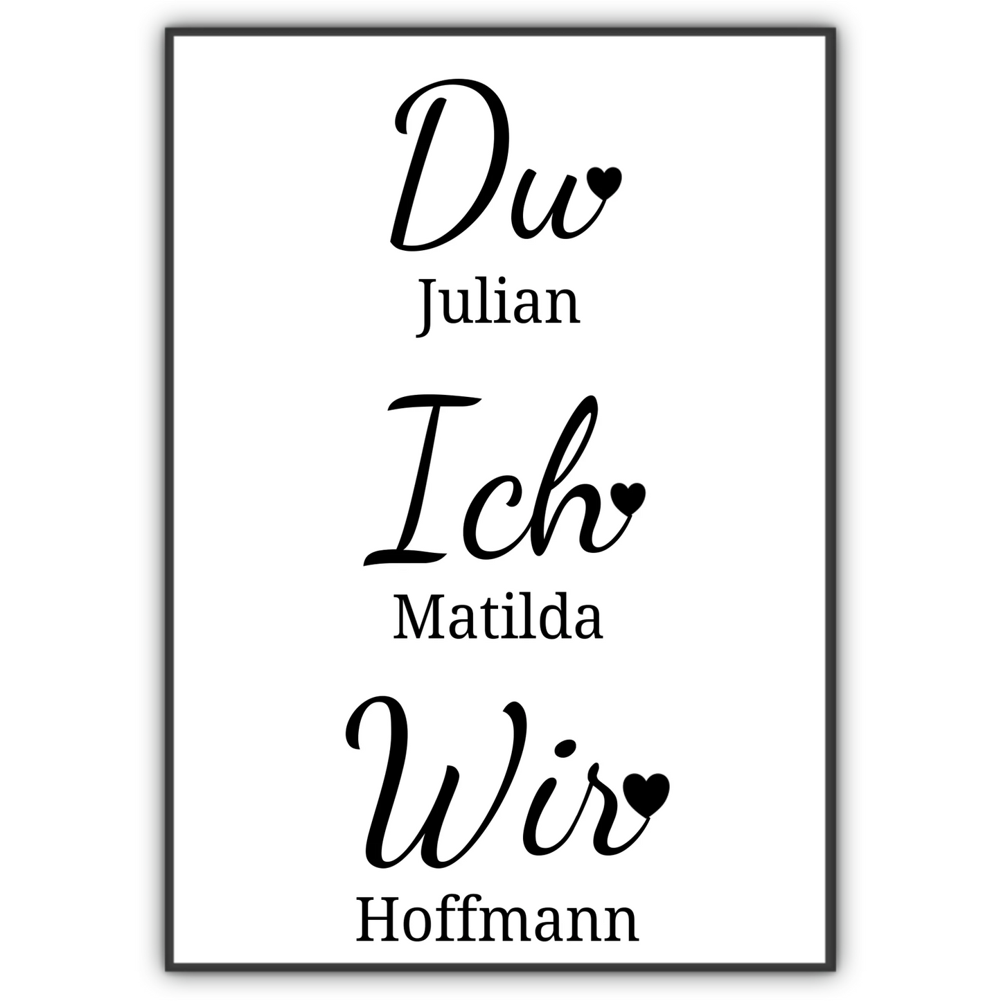 Du. Ich. Wir. Poster - für die Hochzeit