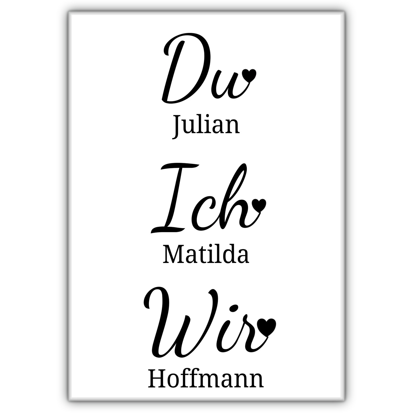 Du. Ich. Wir. Poster - für die Hochzeit