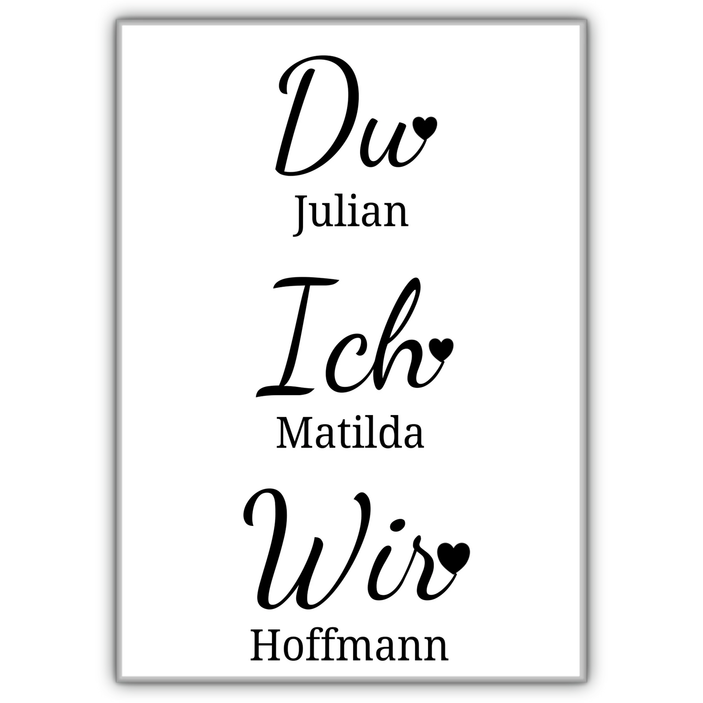 Du. Ich. Wir. Poster - für die Hochzeit