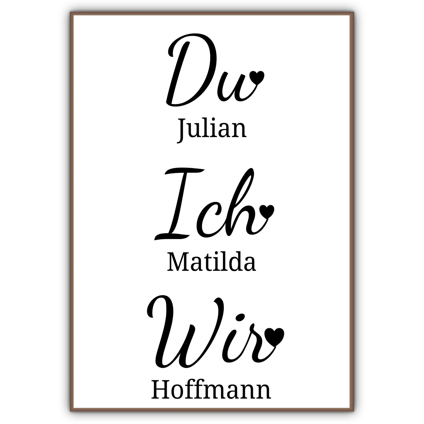 Du. Ich. Wir. Poster - für die Hochzeit