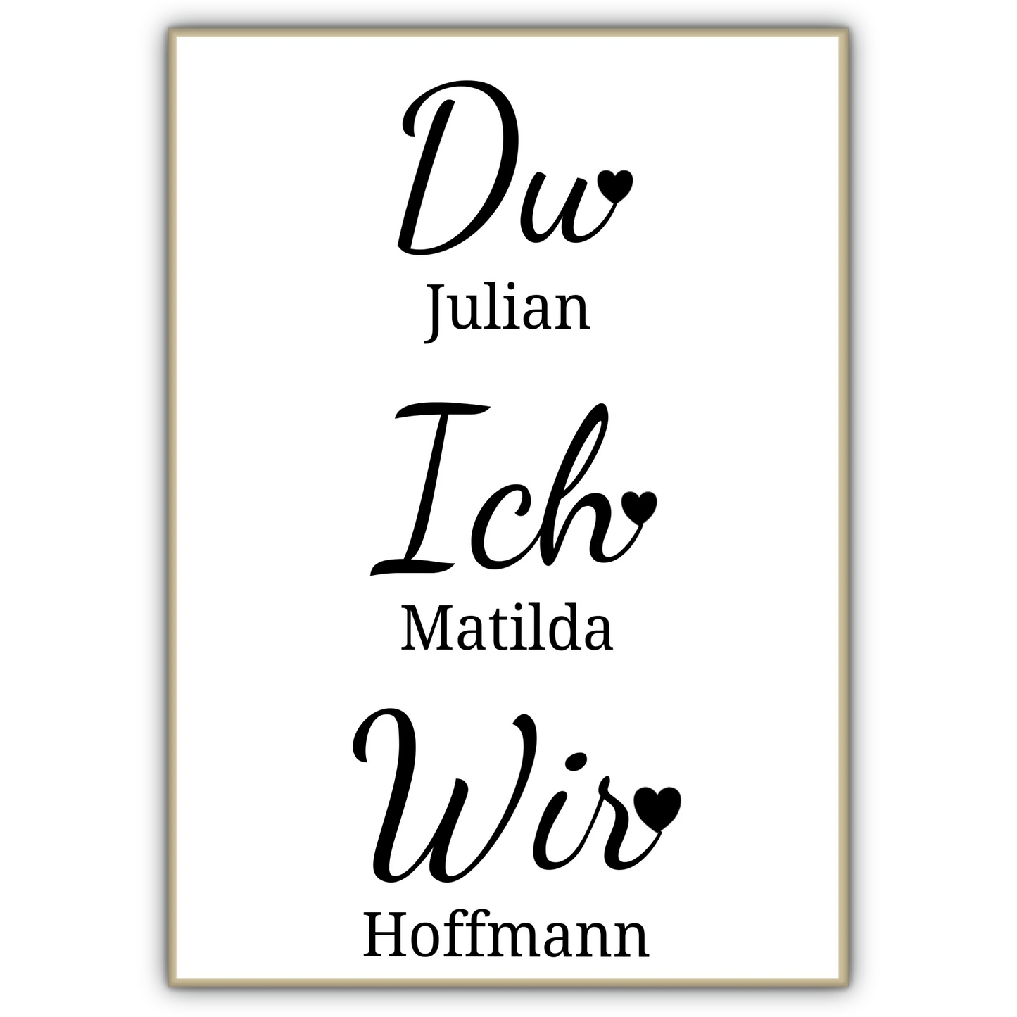 Du. Ich. Wir. Poster - für die Hochzeit