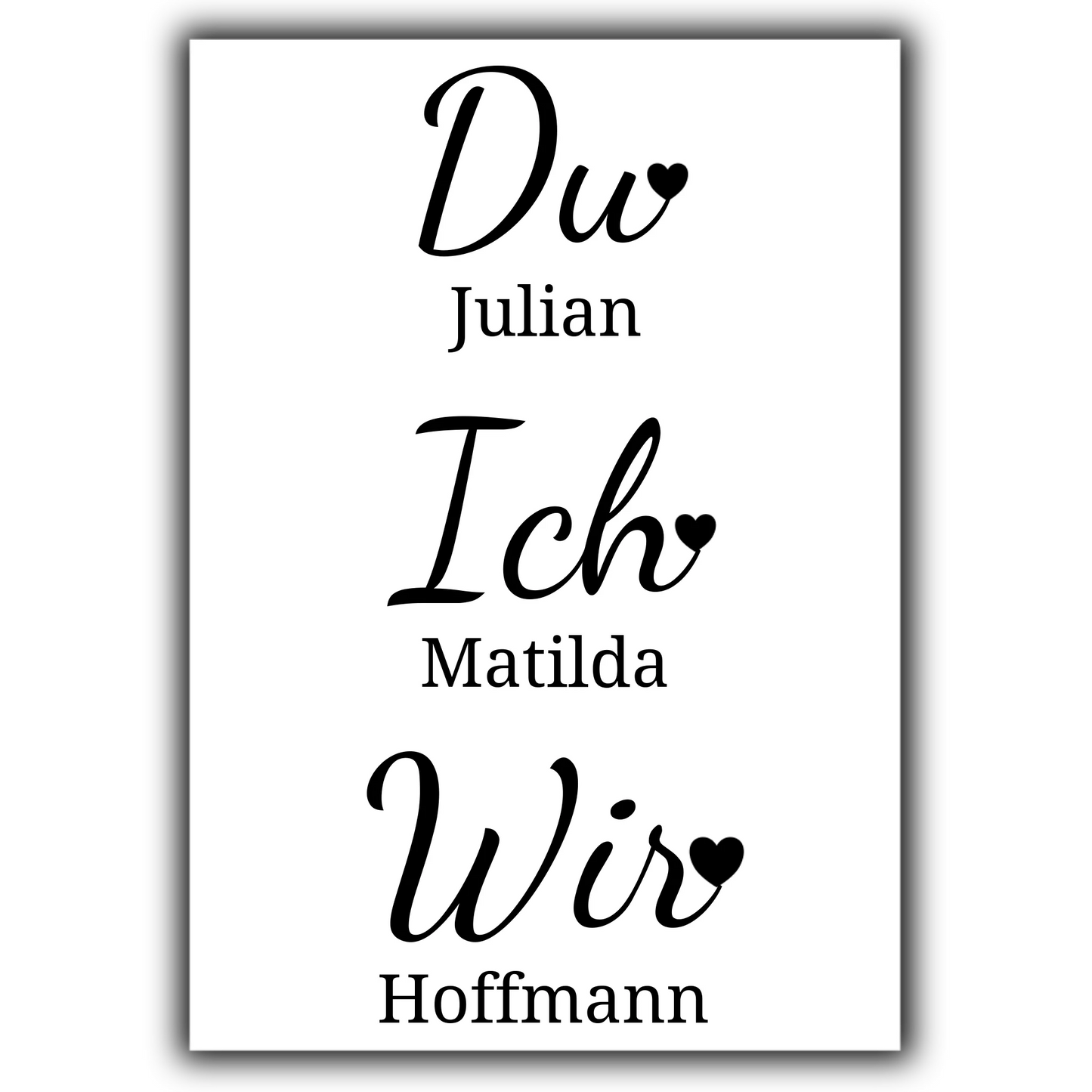 Du. Ich. Wir. Poster - für die Hochzeit