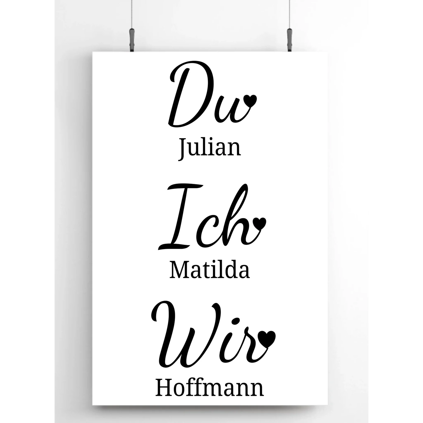 Du. Ich. Wir. Poster - für die Hochzeit
